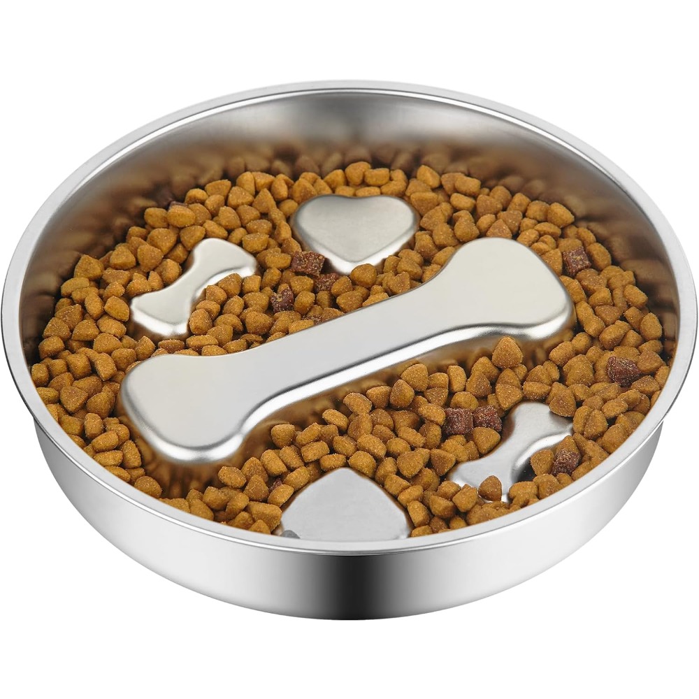 Slow Feeder Dog Bowl Stainless - Royal Canin Food Medium review and price